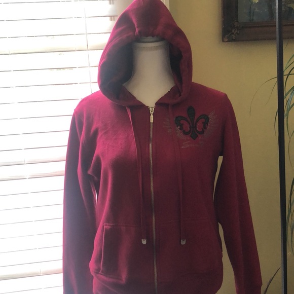Women’s maroon hoodie by “Seven”size Large. - Picture 3 of 4